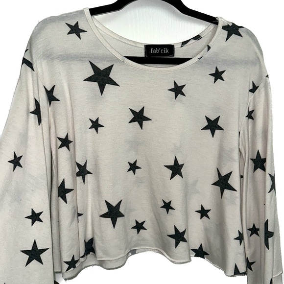 FAB’RIK Blue/White Cropped Star Sweater - Picture 1 of 3